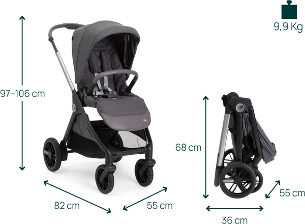 Изображение товара Детская прогулочная коляска Chicco Bellagio 2 Stroller 05087183450000 (Black Satin)