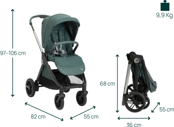 Изображение товара Детская прогулочная коляска Chicco Bellagio 2 Stroller 07087183330000 (Fir Tree)