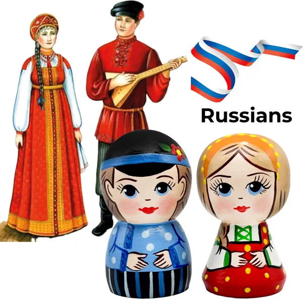 Изображение товара Набор статуэток Брестская Фабрика Сувениров Русская пара в традиционных костюмах peg_ruall