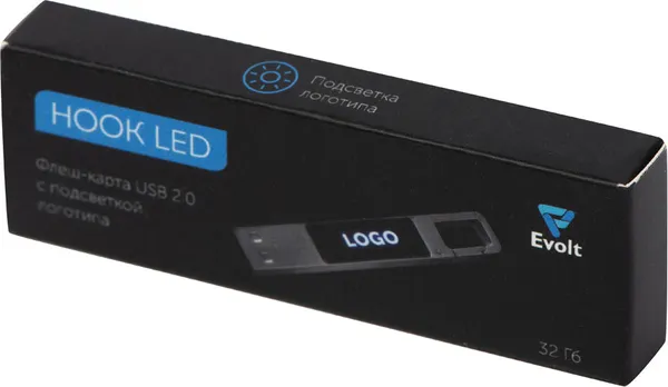 Изображение товара USB flash накопитель Evolt Hook LED 32 Гб / 624212 (темно-серый)