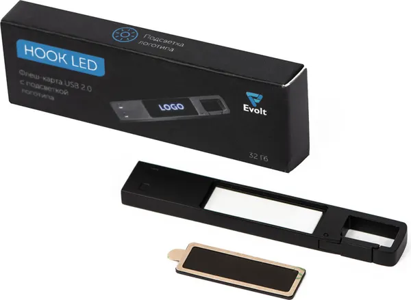 Изображение товара USB flash накопитель Evolt Hook LED 32 Гб / 624212 (темно-серый)