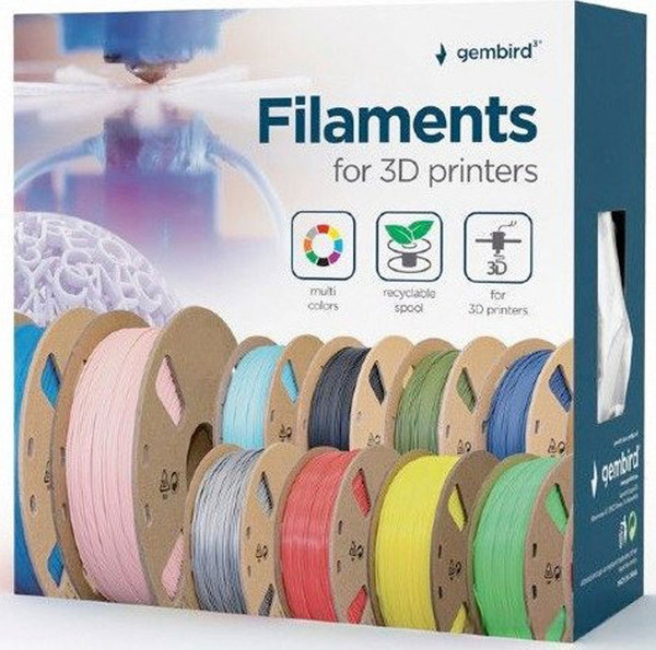 Изображение товара Пластик для 3D-печати Gembird/Cablexpert PLA (1.75мм, 800г, черный)
