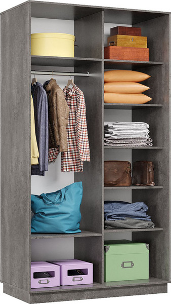 Изображение товара Шкаф-купе Хочу Домой Классика 02 (бетон 11/01.01 зеркало 00.00/серебро 01)