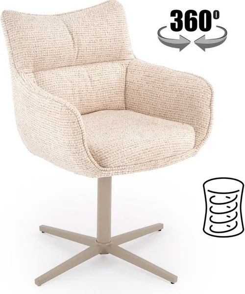 Изображение товара Стул Halmar K614 CS поворотный (бежевый/кашемир)