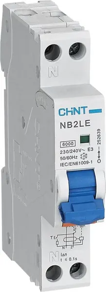 Изображение товара Дифференциальный автомат Chint NB2LE 1P+N 40А 30mA 6кА АС / 252635