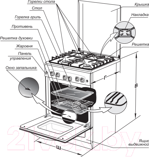Изображение товара Плита газовая GEFEST 5100-02 0009 (5100-02 T2)