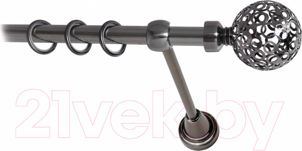 Изображение товара Карниз для штор Lm Decor Ажур 095 1р гладкий (антрацит, 3.6м)