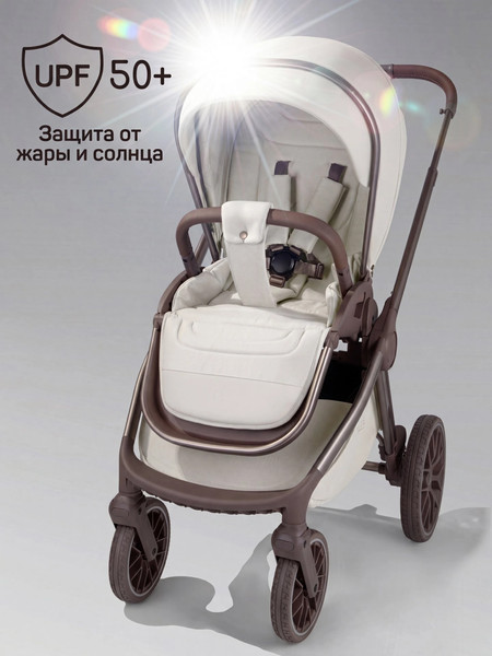 Изображение товара Детская универсальная коляска Amarobaby 2в1 Motus Premium Ecco Exclusive / AB26-10MOTUSF/33 (молочный)