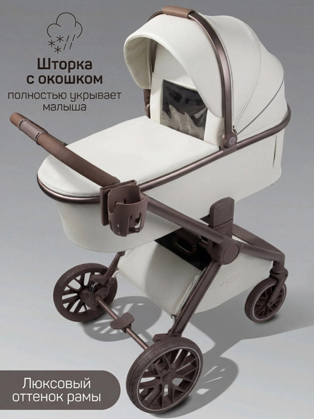Изображение товара Детская универсальная коляска Amarobaby 2в1 Motus Premium Ecco Exclusive / AB26-10MOTUSF/33 (молочный)