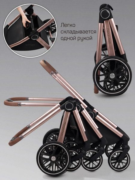 Изображение товара Детская универсальная коляска Amarobaby 2в1 Motus Premium Ecco Exclusive / AB26-10MOTUSF/09 (черный)