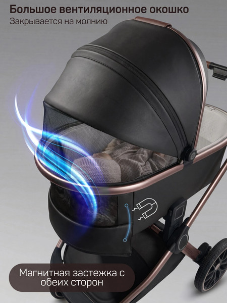 Изображение товара Детская универсальная коляска Amarobaby 2в1 Motus Premium Ecco Exclusive / AB26-10MOTUSF/09 (черный)