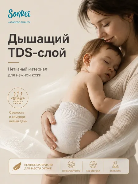 Изображение товара Подгузники-трусики детские SONKEI Premium М 5-10кг (56шт)