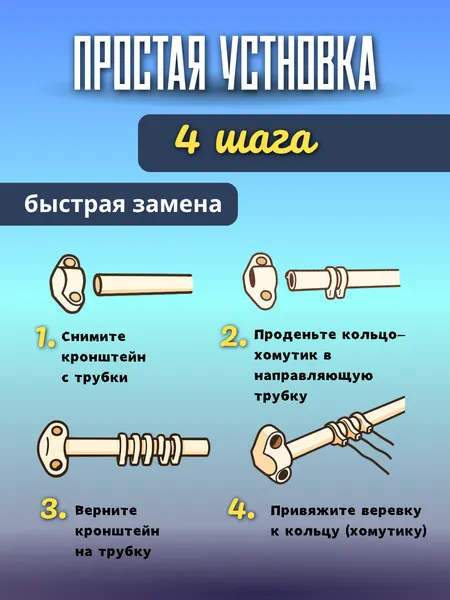 Изображение товара Комплект для ремонта потолочных сушилок Comfort Alumin Group Кольцо-хомут / 012089 (10шт, серебро)