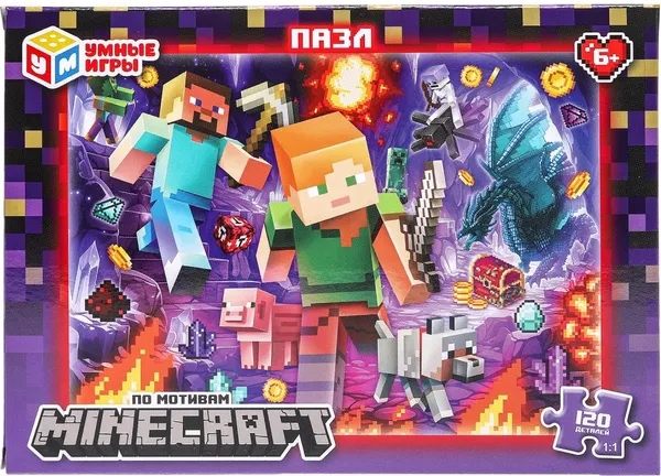 Изображение товара Пазл Умные игры По мотивам Minecraft / 4660254477490 (120эл)