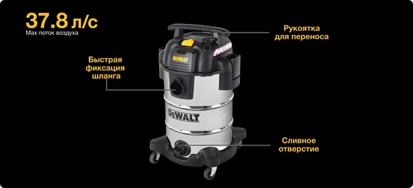 Изображение товара Профессиональный пылесос DeWalt DXV30SAPTA