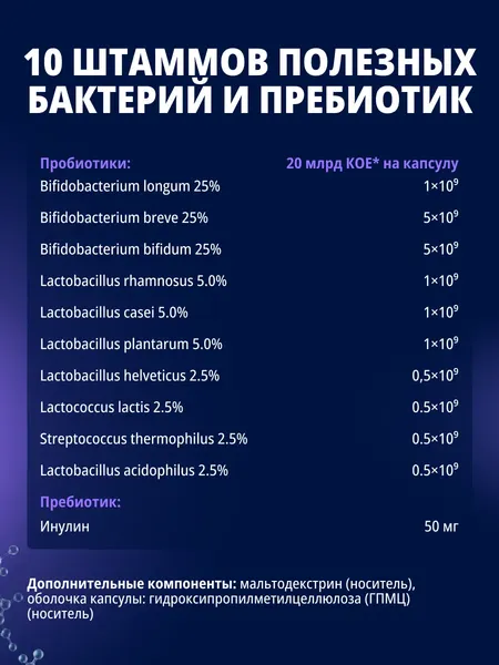 Изображение товара Пищевая добавка Bificin Форте Синбиотик (30 капсул)