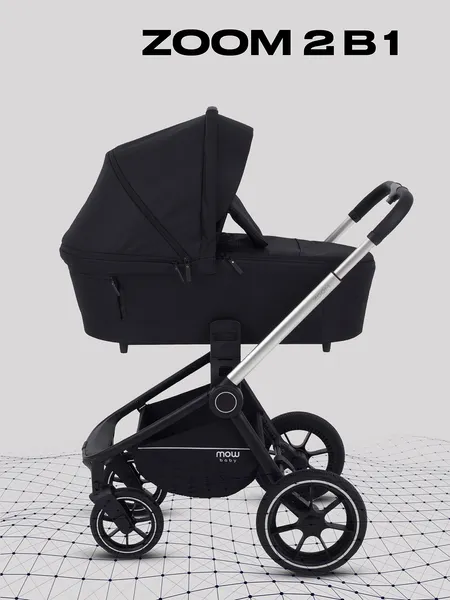 Изображение товара Детская универсальная коляска MOWbaby Zoom 2в1 / RA086 (Silver Black)