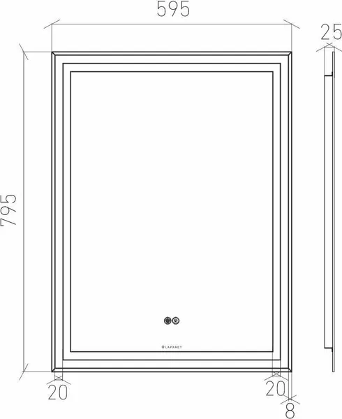 Изображение товара Зеркало Laparet Focus 60x80 (с подогревом)