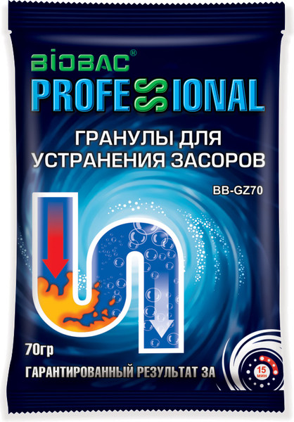 Изображение товара Средство для устранения засоров BIOBAC Профессионал BB-GZ70 (70г)
