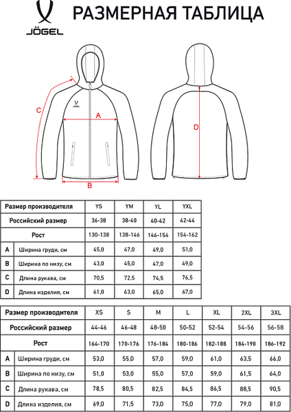 Изображение товара Куртка Jogel Camp Rain Jacket / JC4WB0122.R2 (красный, L)