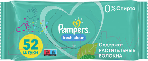 Изображение товара Влажные салфетки детские Pampers Fresh Clean (52шт)