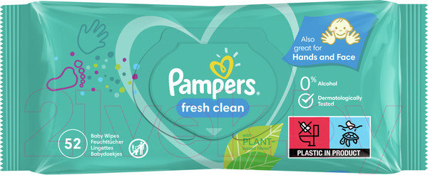 Изображение товара Влажные салфетки детские Pampers Fresh Clean (52шт)