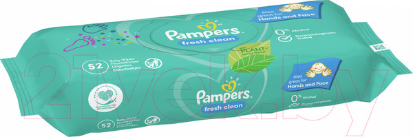 Изображение товара Влажные салфетки детские Pampers Fresh Clean (52шт)