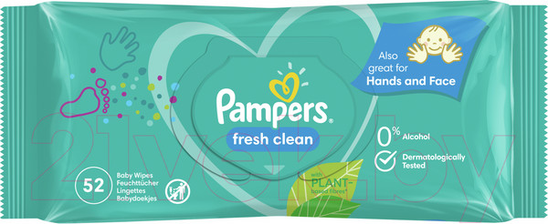 Изображение товара Влажные салфетки детские Pampers Fresh Clean (52шт)