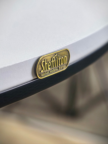 Изображение товара Столешница для стола Sheffilton SHT-TT59 90 (белоснежная шагрень/черный матовый)