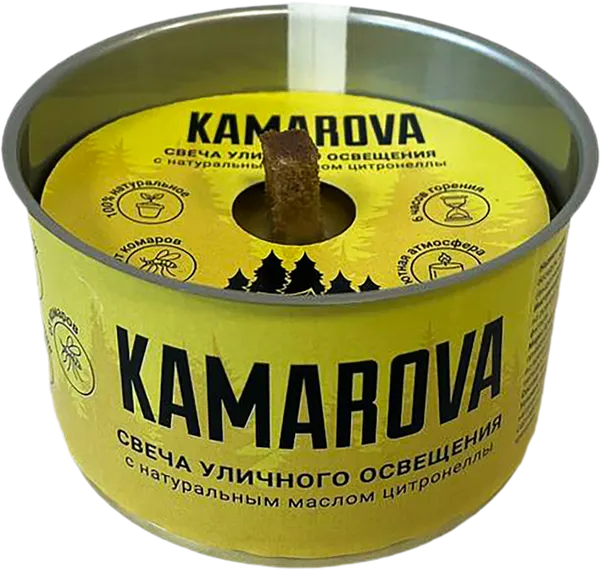 Изображение товара Свеча от насекомых KAMAROVA Уличного освещения с натуральным маслом цитронеллы