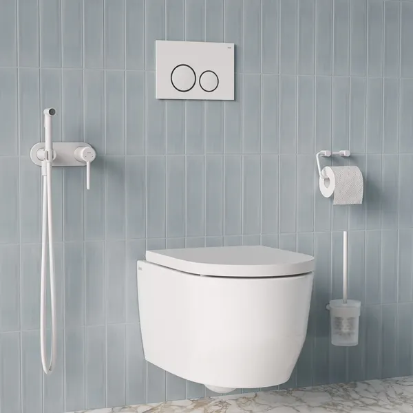 Изображение товара Гигиенический душ со смесителем IDDIS Aiger AIGWT00i08 (белый матовый)