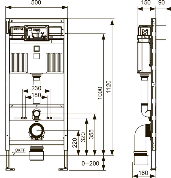 Изображение товара Унитаз подвесной с инсталляцией Grossman GR-4410SQ + TECE Profil 9300302