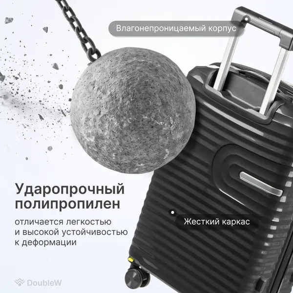 Изображение товара Набор чемоданов DoubleW Tero (M, черный)
