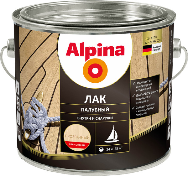 Изображение товара Лак Alpina Палубный (2л, глянцевый)