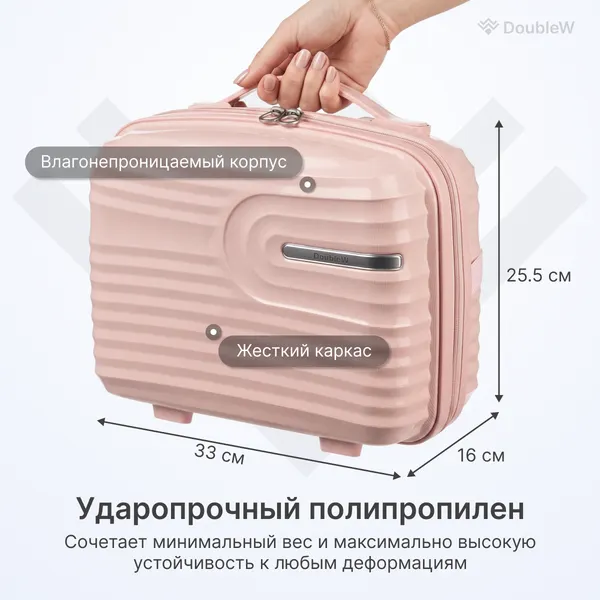 Изображение товара Набор чемоданов DoubleW Tero (S, светло-розовый)