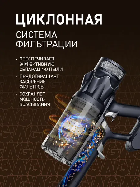 Изображение товара Вертикальный пылесос Weissgauff V17 BLDC 830 Nero StormBlast Turbo Lite