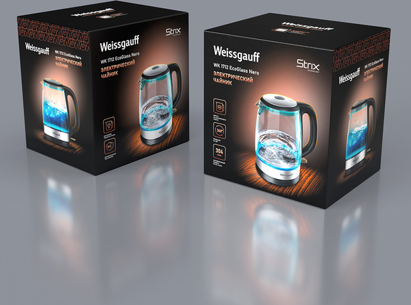 Изображение товара Электрочайник Weissgauff WK 1712 EcoGlass Nero