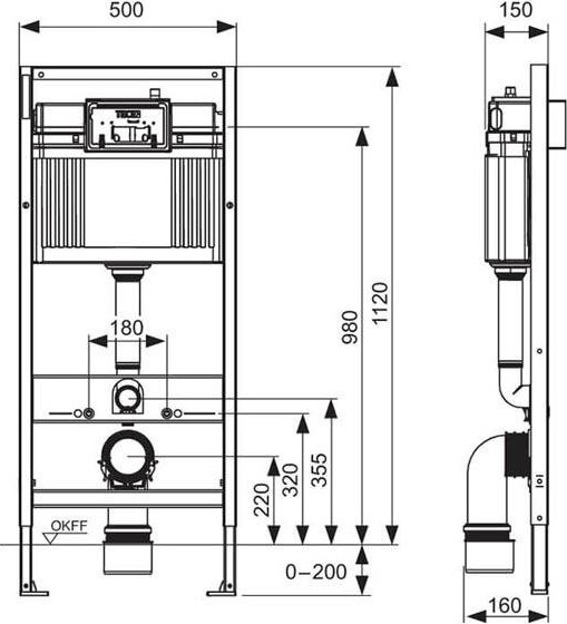 Изображение товара Унитаз подвесной с инсталляцией Grossman GR-4455SQ + TECE Kit 9400412 (с сиденьем, с кнопкой)