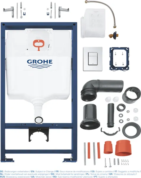 Изображение товара Унитаз подвесной с инсталляцией Grossman GR-4411BMSQ + GROHE Rapid SL 38772001 (с кнопкой)