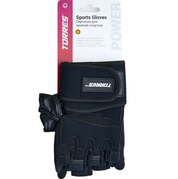 Изображение товара Перчатки для пауэрлифтинга Torres PL6269S (р.S, черный)