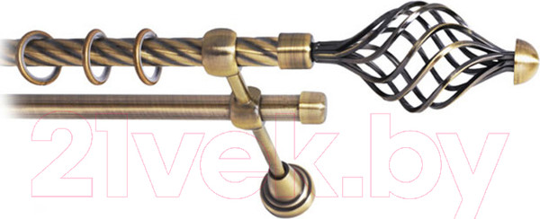 Изображение товара Карниз для штор Lm Decor Вираж 098 2р витой (антик, 3.2м)