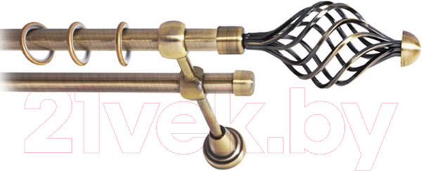 Изображение товара Карниз для штор Lm Decor Вираж 098 2р гладкий (антик, 2.8м)