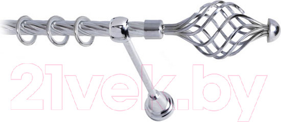 Изображение товара Карниз для штор Lm Decor Вираж 098 1р витой (хром, 1.8м)