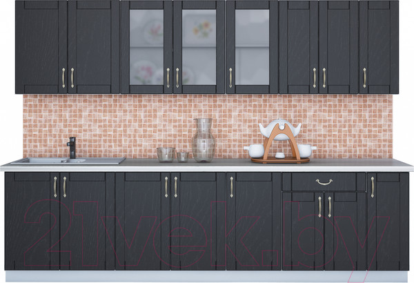 Изображение товара Кухонный гарнитур Интерлиния Мила Крафт 2.9 (дуб английский)