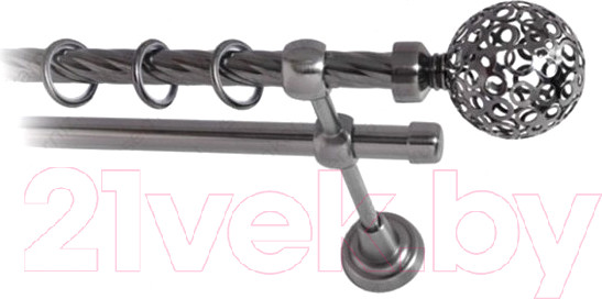 Изображение товара Карниз для штор Lm Decor Ажур 095 2р витой (антрацит, 1.8м)