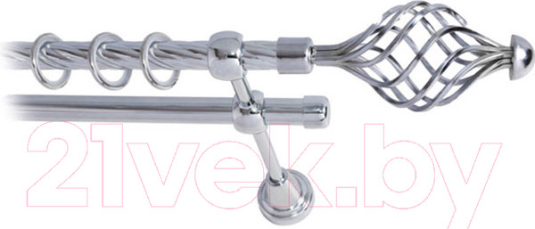 Изображение товара Карниз для штор Lm Decor Вираж 098 2р витой (хром, 1.6м)