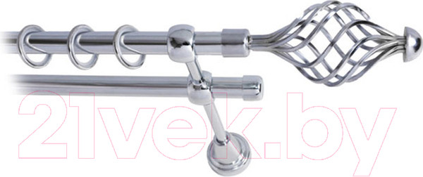 Изображение товара Карниз для штор Lm Decor Вираж 098 2р гладкий (хром, 2м)