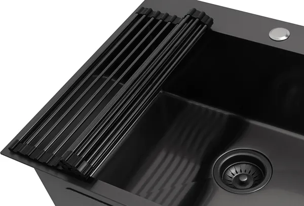 Изображение товара Мойка кухонная Arfeka ECO AR 55x50+RM AR+DS AR (Black, с дозатором и роллер-матом)