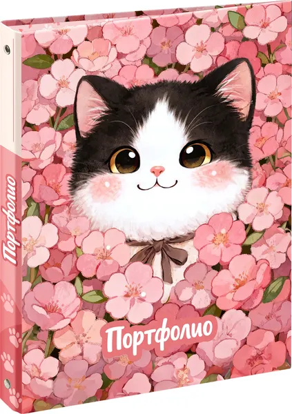 Изображение товара Папка адресная BG Портфолио для школьницы. Котенок в цветах / ПФ_72384