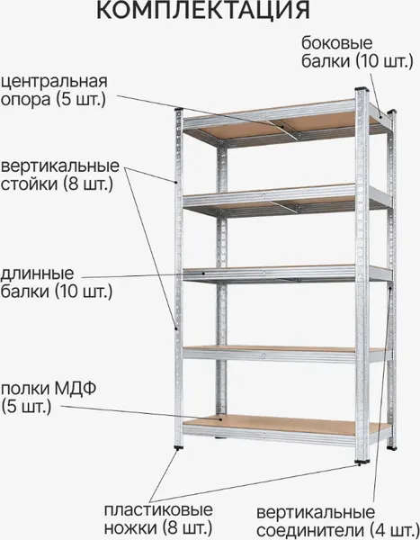Изображение товара Стеллаж металлический Brado ST-1800